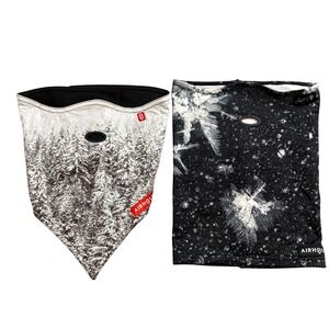 Airhole Facemask Bundle of 2 Men ML Snowy Pine Bandana & Snowflake Neck Gaiter